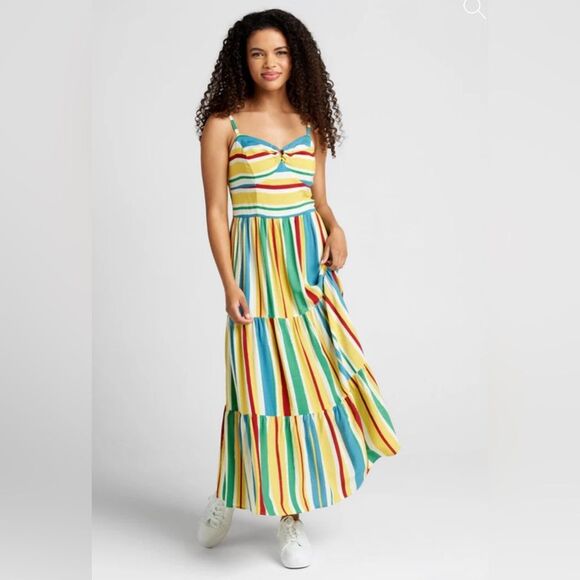 Hell Bunny Dresses & Skirts - Hell Bunny Sunshine And Lollipops Maxi Dress Colorful Tiered Maxi Sundress XL
